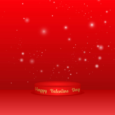 Happy Valentine's Day Banner Greeting Card with glossy colors and elegant graphic designのイラスト素材
