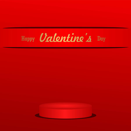 Happy Valentine's Day Banner Greeting Card with glossy colors and elegant graphic designのイラスト素材