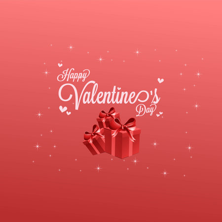 Happy Valentine's Day Banner Greeting Card with glossy colors and elegant graphic designのイラスト素材