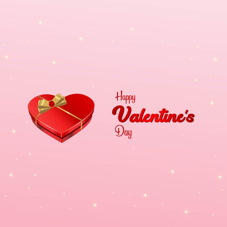 Happy Valentine's Day Banner Greeting Card with glossy colors and elegant graphic designのイラスト素材