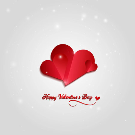 Happy Valentine's Day Banner Greeting Card with glossy colors and elegant graphic designのイラスト素材