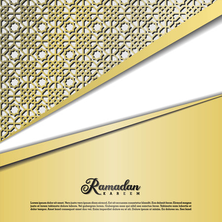 islamic greeting ramadan kareem card design background with modern ornamentのイラスト素材