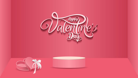 Happy Valentine's Day february 14 Banner Greeting Card with doff colors and elegant graphic designのイラスト素材