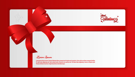 Happy Valentine's Day february 14 Banner Greeting Card with glossy colors and elegant graphic designのイラスト素材