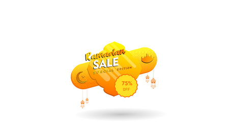 Ramadan sale social media banner discount template design for business promotionのイラスト素材