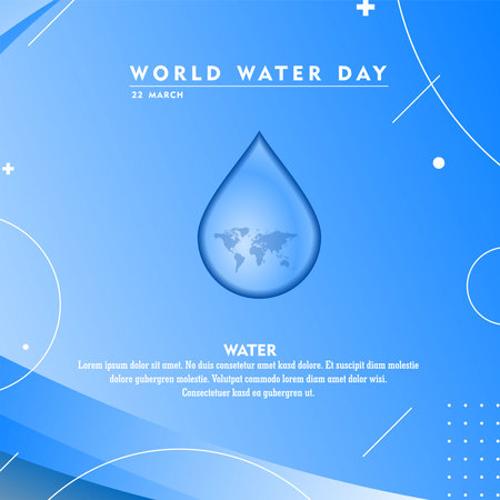world water day background , greeting card or poster for campaign save water. Save the waterのイラスト素材