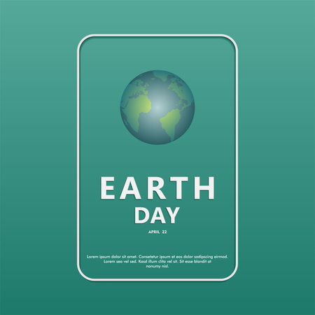 Happy Earth Day, april 22, social media post for environment safety celebrationのイラスト素材