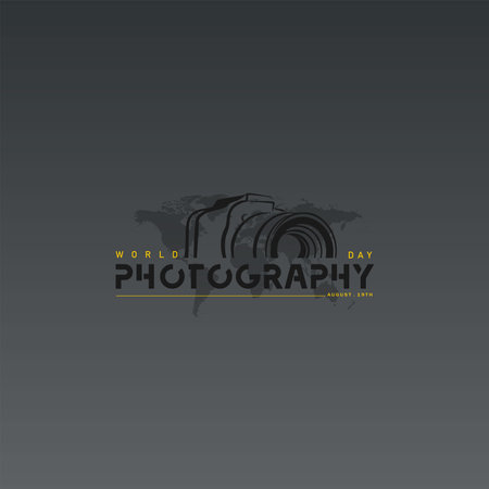 World photography day vector, typography design with camera. good template for world photography day...