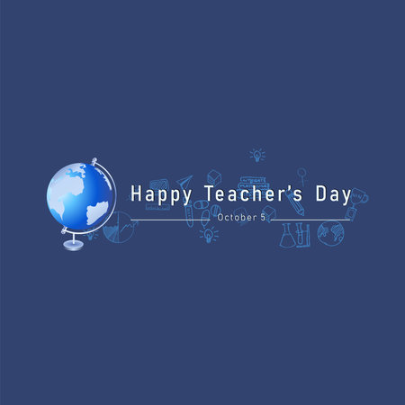 World Teachers' Day, 5 october, greeting card concept for social media postのイラスト素材