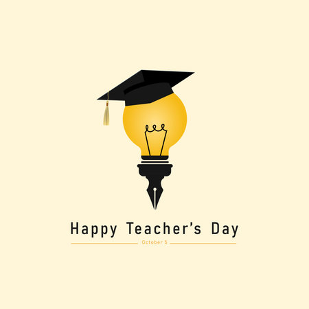 World Teachers' Day, 5 october, greeting card concept for social media postのイラスト素材