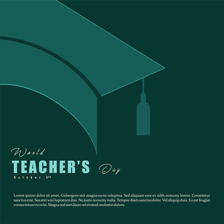 World Teachers' Day, 5 october, greeting card concept for social media postのイラスト素材