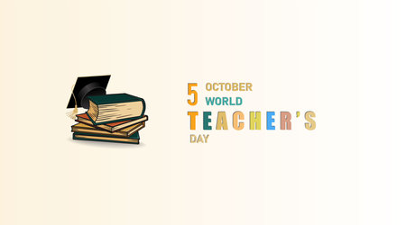 World Teachers' Day, 5 october, greeting card concept for social media postのイラスト素材