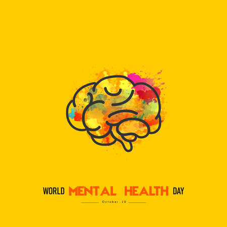 World mental health day, Raising awareness of mental health. Control and protection. Medical health care designのイラスト素材