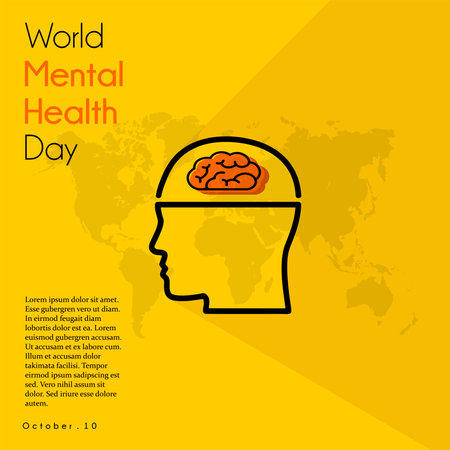 World mental health day, Raising awareness of mental health. Control and protection. Medical health care designのイラスト素材