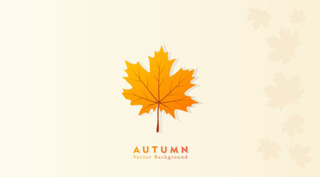 Vector background with red, orange, brown and yellow falling autumn leavesのイラスト素材