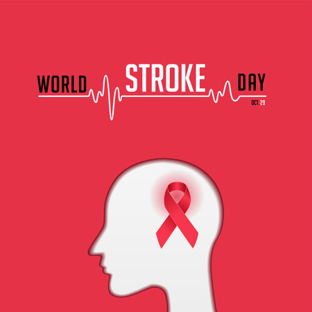 World Stroke day is observed every year on October 29, raise awareness the prevention and treatment the conditionのイラスト素材