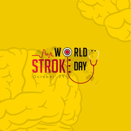 World Stroke day is observed every year on October 29, raise awareness the prevention and treatment the conditionのイラスト素材