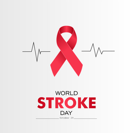World Stroke day is observed every year on October 29, raise awareness the prevention and treatment the conditionのイラスト素材