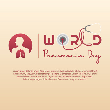World Pneumonia Day 12 November, minimalist poster design with a picture of the lungsのイラスト素材