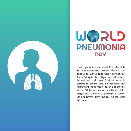 World Pneumonia Day 12 November, minimalist poster design with a picture of the lungsのイラスト素材