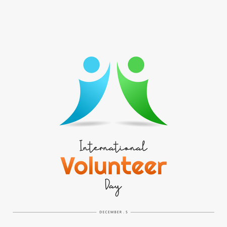 International Volunteer day is observed every year on December 5. greeting card social media postのイラスト素材