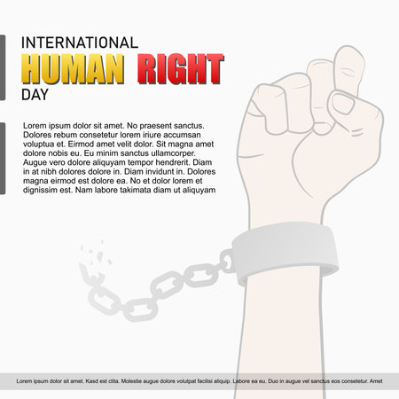 World Human Rights Day, 10 December, suitable design for greeting card banner, poster, and social media postのイラスト素材