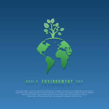 World Environment day. Happy Environment day, 05 June. simple banner design with blue color backgroundのイラスト素材
