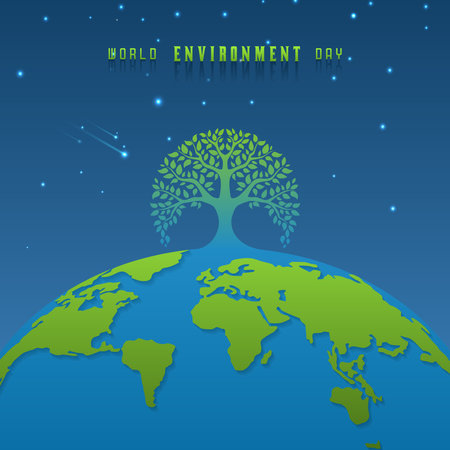 World Environment day. Happy Environment day, 05 June. simple banner design with blue color backgroundのイラスト素材