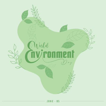 World Environment day. Happy Environment day, 05 June. simple banner design with green color backgroundのイラスト素材