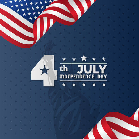 USA Independence Day on banner template. suitable for greeting cards, posters, banners, etcのイラスト素材