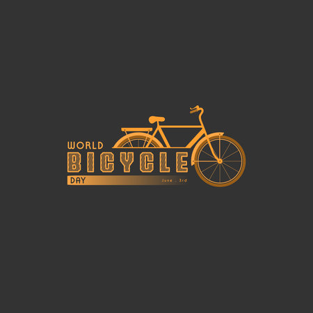 World Bicycle Day. June 3. Holiday concept. Template for background, banner, card, poster etcのイラスト素材