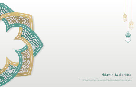 The background of classical Islamic decorations for the celebration of Islamic holidaysのイラスト素材