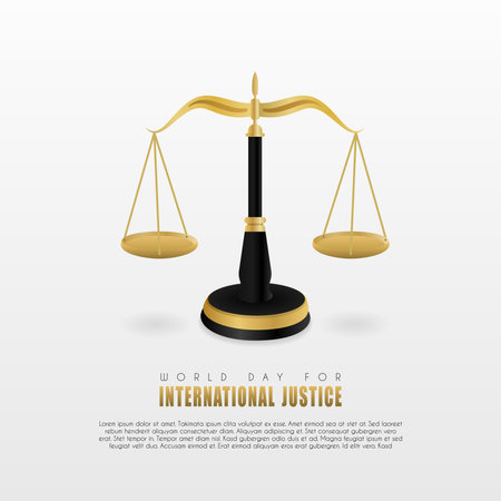 Poster for World International Justice Day, celebrated annually on July 17のイラスト素材