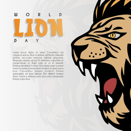 illustration of a Background for World Lion Day. August 10th, great for greeting cardのイラスト素材