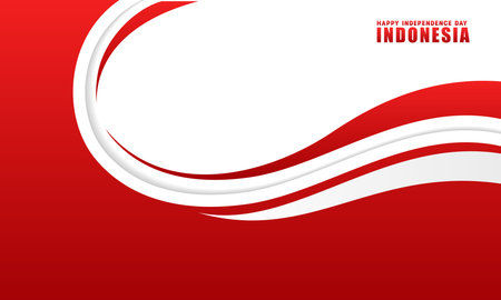 Happy Independence Day Republic Of Indonesia, 17 august. greeting card with red and white designのイラスト素材