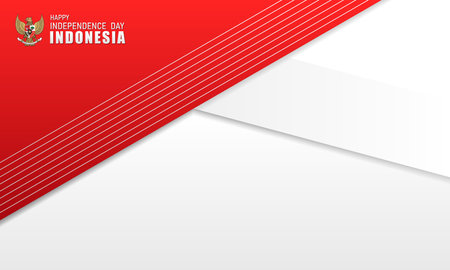 Happy Independence Day Republic Of Indonesia, 17 august. greeting card with red and white designのイラスト素材
