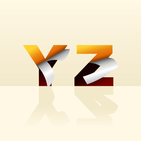 letters Y Z with chipped Design Typographyのイラスト素材