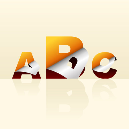 letters A, B, and C with chipped Design Typographyのイラスト素材