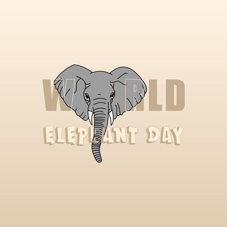 World elephant day. celebrated every year on August 12. Suitable for banner, poster, greeting card estのイラスト素材