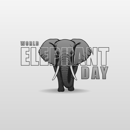 World elephant day. celebrated every year on August 12. Suitable for banner, poster, greeting card estのイラスト素材