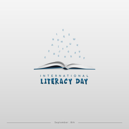 International Literacy Day is celebrated every year on 8 September, the importance of literacy for societyのイラスト素材