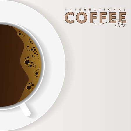 International Coffee Day. celebrated every 1 October, coffee cup with white backgroundのイラスト素材