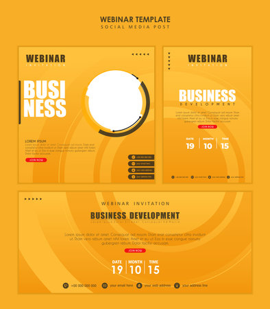 Social media template with abstract circle design, for online business, banners and postersのイラスト素材