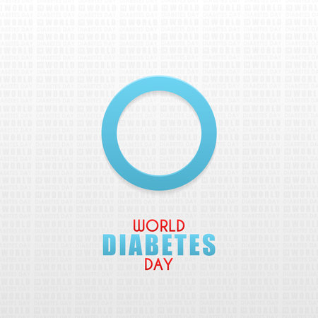 Blue ring on a white background, World Diabetes Day poster conceptのイラスト素材