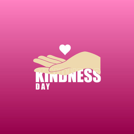 World Kindness Day, illustration of a hand with a love icon on itのイラスト素材