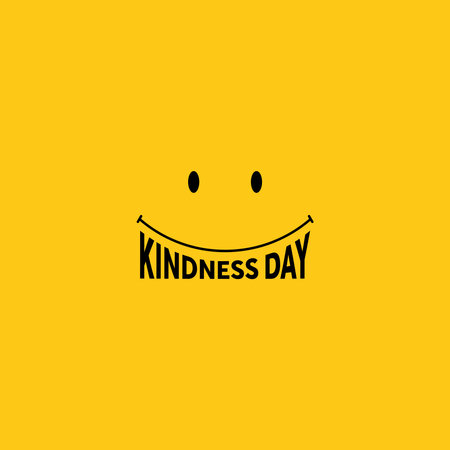 World Kindness Day, simple design with smile iconのイラスト素材