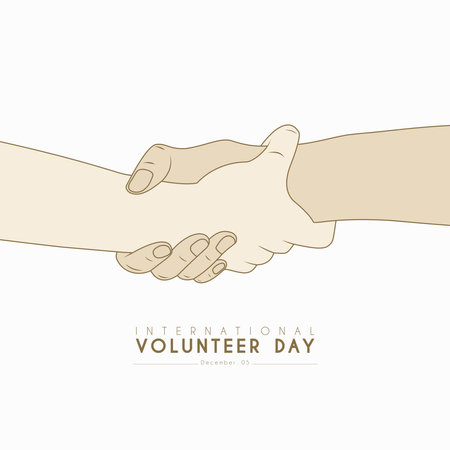 International Volunteer Day, with an illustration of hands holding each other, 5 December