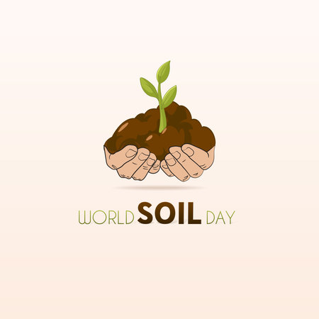 World Soil Day, Ecology concept, hands holding plant a tree sapling with on groundのイラスト素材