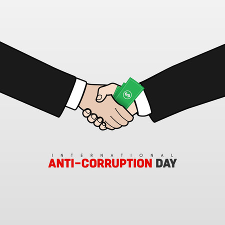 International anti corruption day background with copy space areaのイラスト素材