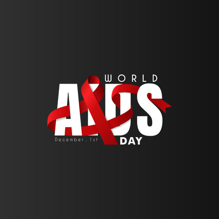 Realistic red ribbon, World AIDS Day symbol, 1 December, poster, banner, etcのイラスト素材